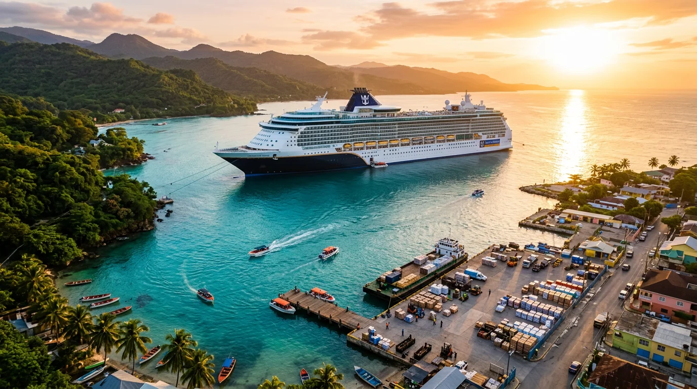 Royal Caribbean relief ships in Jamaica