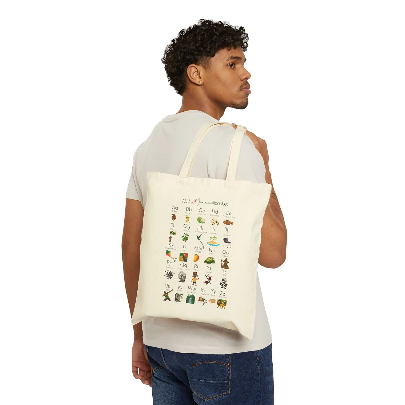 Jamaican Alphabet Tote Bag view 4